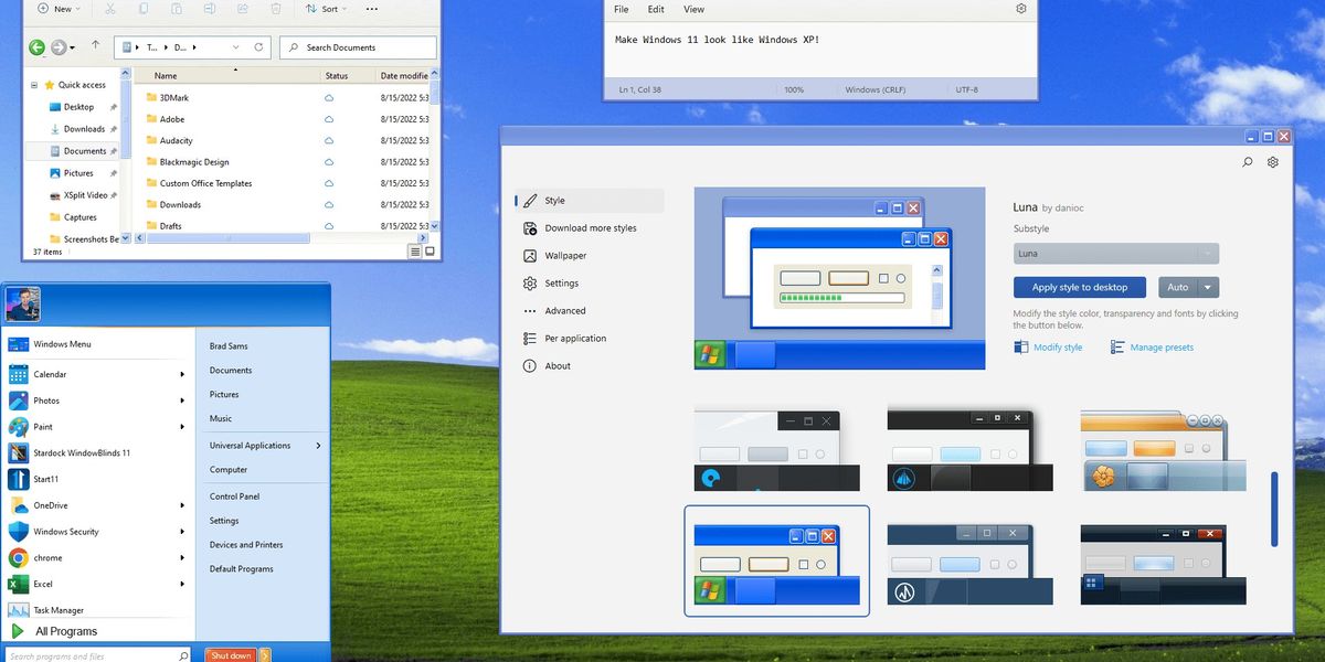 Nostalgie: Wie man Windows 11 in Windows XP "verwandeln" kann
