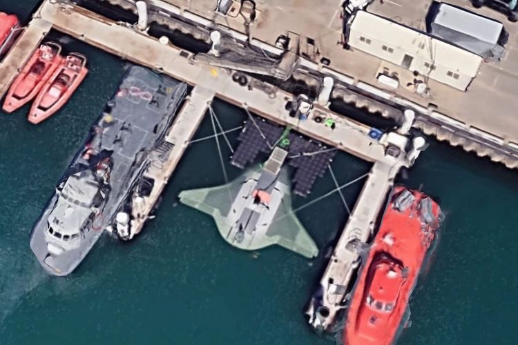 Manta Ray Seekriegsdrohne auf Google Maps