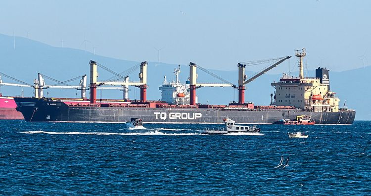 Die TQ Samsun, das letzte Schiff, das dank Getreideabkommen den Hafen Odessa verlassen konnte.