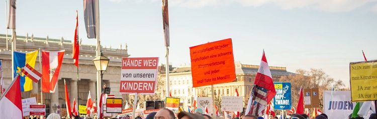 Corona-Demonstration in Wien am 8. Jänner 2022.