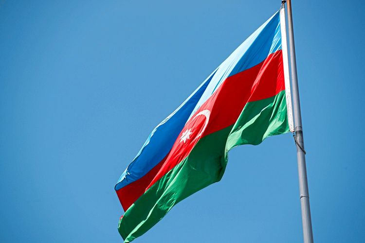 Aserbaidschans Flagge.
