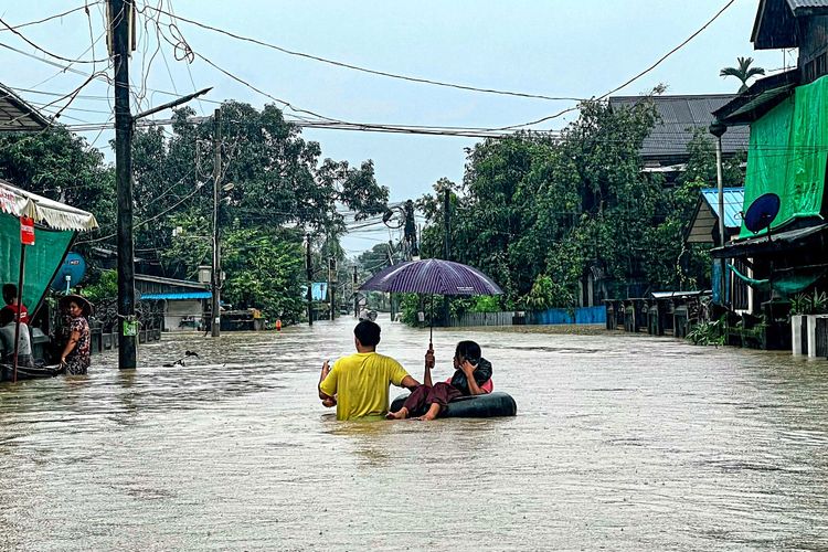 Überschwemmung in Bago