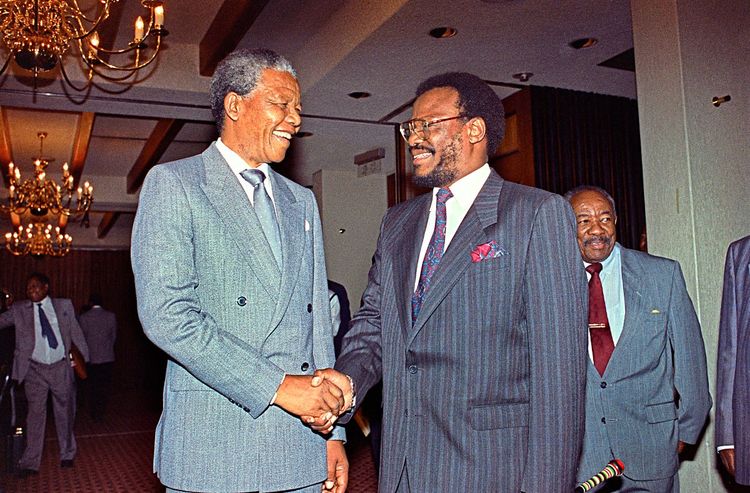 Nelson Mandela und Mangosuthu Buthelezi