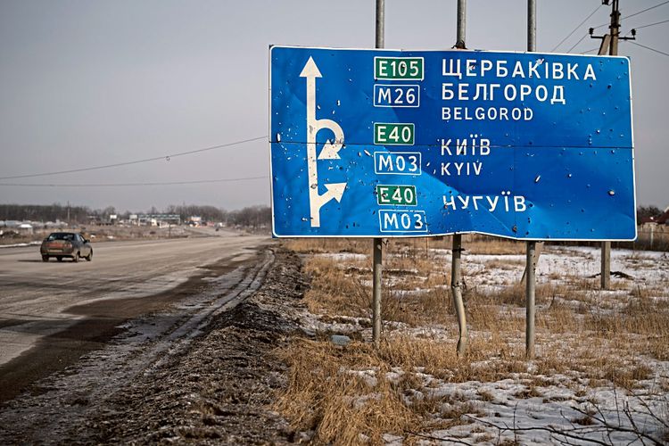 Straßenschild Belgorod Kiew