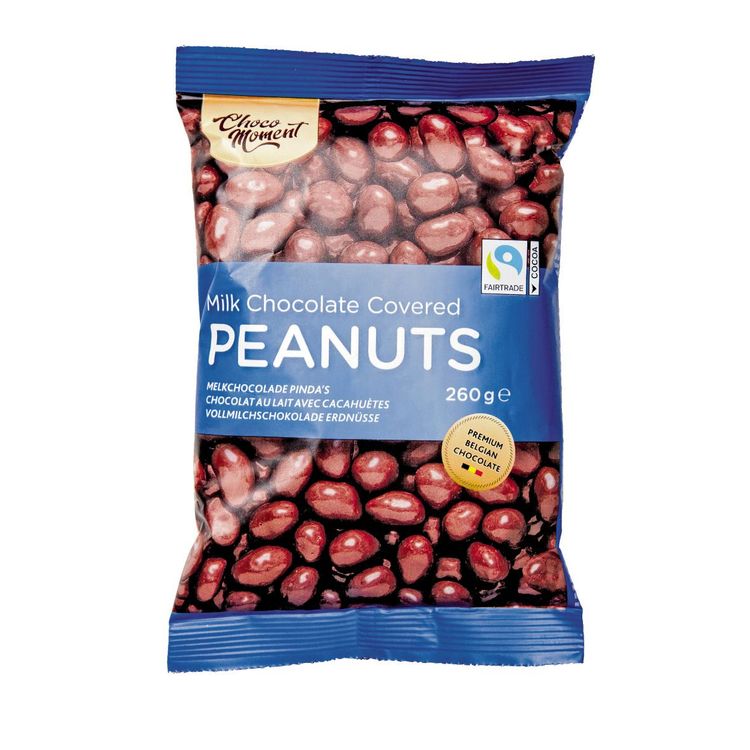 Choco Moment, Chocolate covered Peanuts, 260 g 1,89 Euro, Action
