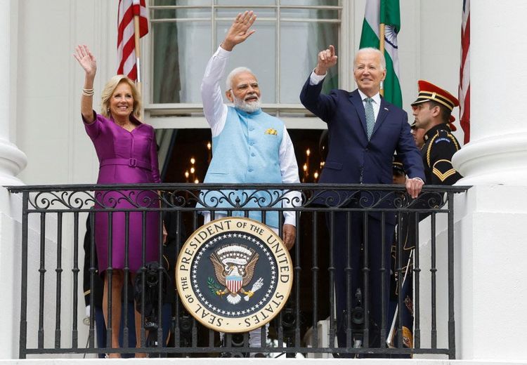 Jill und Joe Biden empfangen Modi zum informellen Dinner.