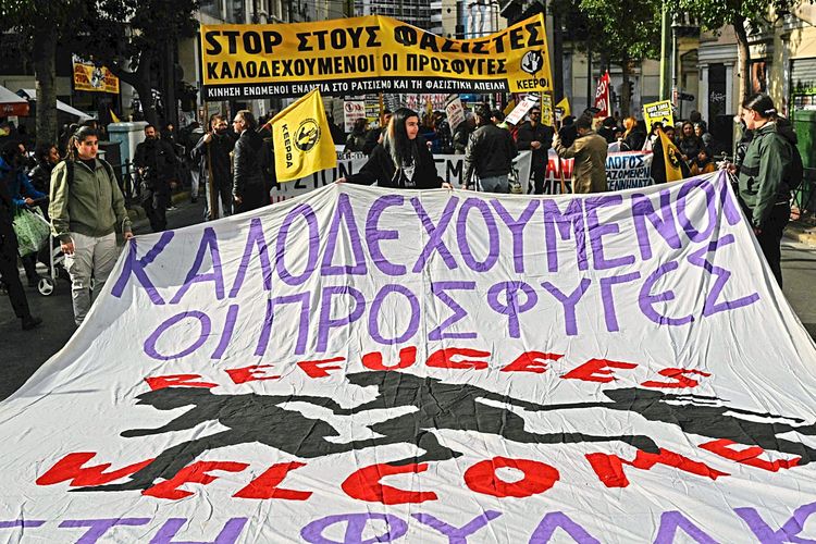 Protest in Athen gegen Pushbacks