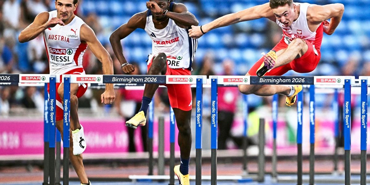 Enzo Diessl im EM-Finale über 110 m Hürden Fünfter