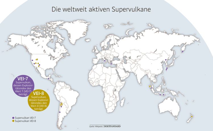 Supervulkane weltweit