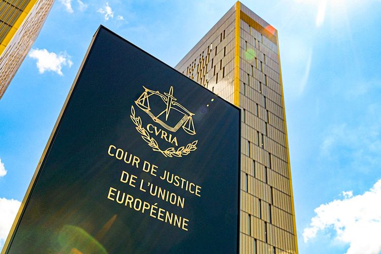Ein Schild vor dem Europäischen Gerichtshof in Luxemburg.