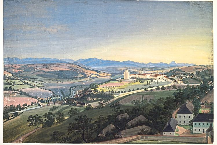 Adalbert Stifter, Blick auf Kremsmünster und Umgebung, 1823