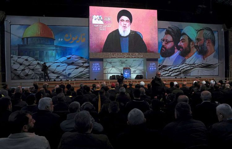 Hisbollah-Chef Hassan Nasrallah bei einer Videoansprache.