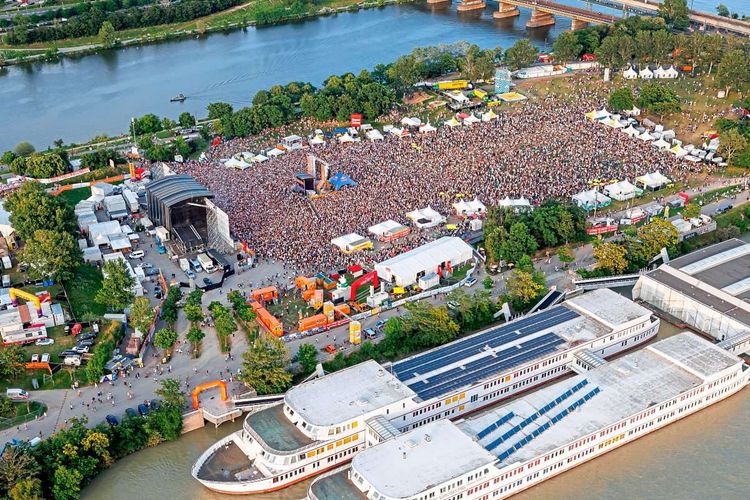 Blick über das Donauinselfest