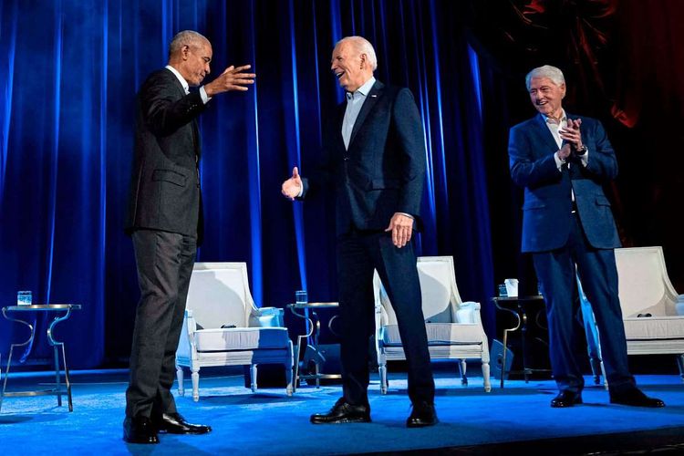 Ex-US-Präsident Barack Obama, US-Präsident Joe Biden und Ex-US-Präsident Bill Clinton