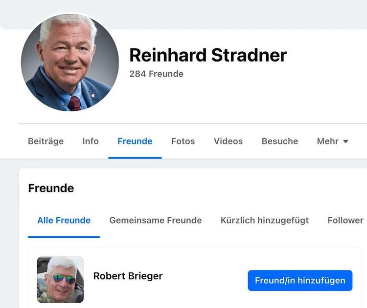 Freunde kann man sich aussuchen: Nicht nur auf Facebook. Account von Reinhard Strandner.