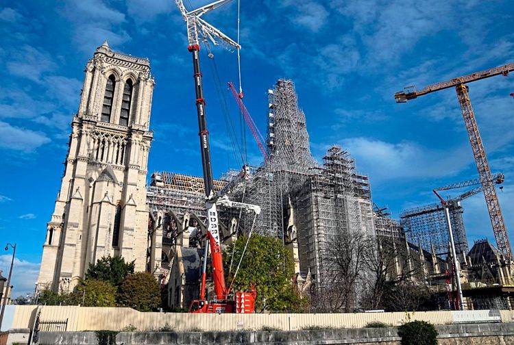 Bauarbeiten bei der Notre-Dame-Kathedrale in Paris.