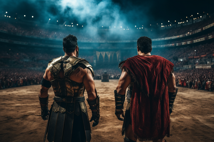 Zwei Gladiatoren der Antike