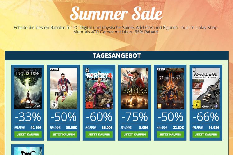 Steam SummerSale gestartet PCSpiele um bis zu 90 Prozent reduziert
