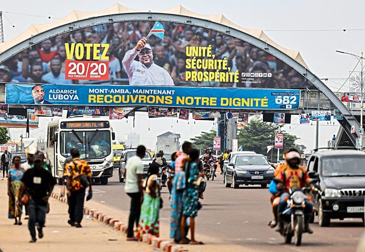 Wahlplakat von Präsident Felix Tshisekedi