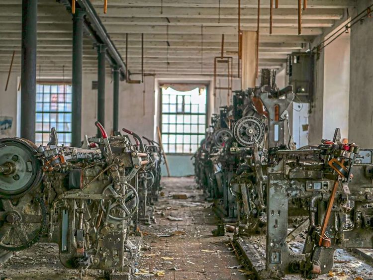 Der stillgelegte Maschinenraum der Waldviertler Textilindustrie.
