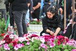 Iranische Fahne und Proteste